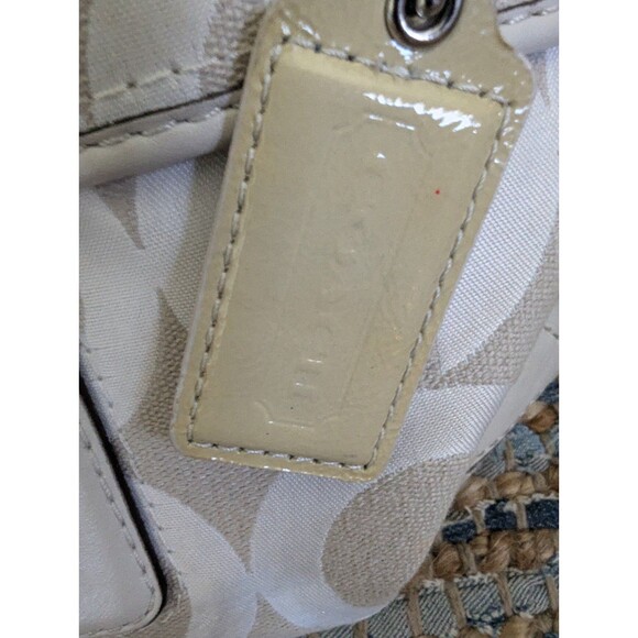 Coach Op Art Peyton Carryall Satchel Bag Tote 14515 Purse Handbag Cream Beige Ja - Picture 4 of 12